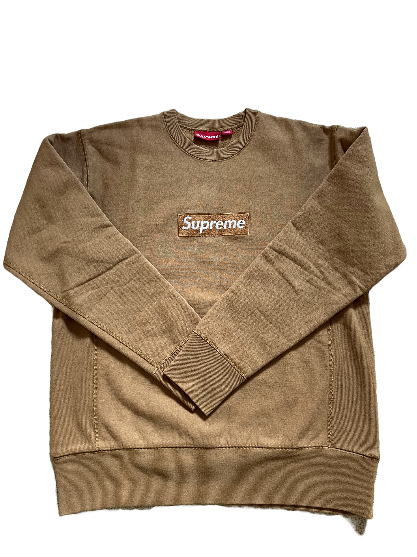 2003 Supreme Camel Box Logo Crewneck Sweatshirt