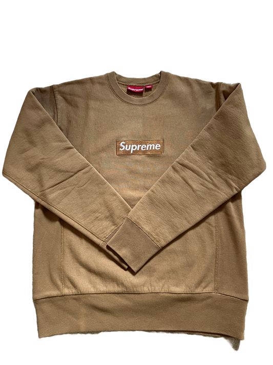 2003 Supreme Camel Box Logo Crewneck Sweatshirt