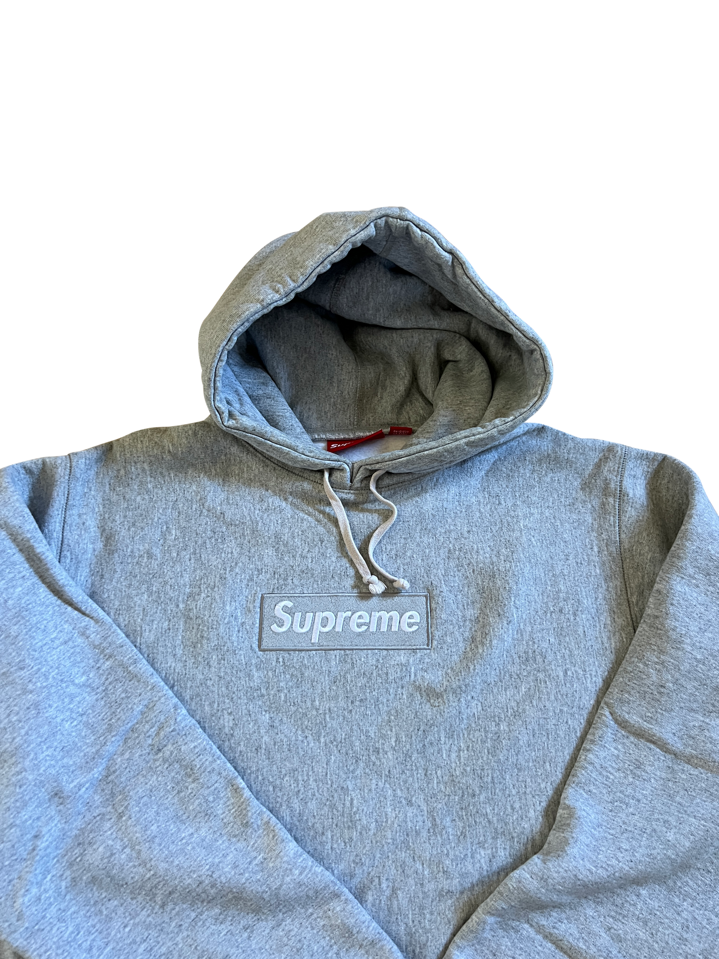 2003 Supreme Silver / Grey on Grey Box Logo Pullover Hoodie